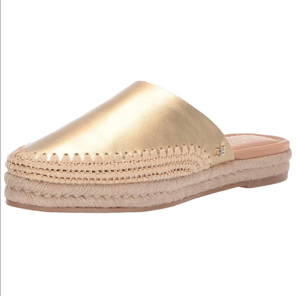Sam Edelman Gold Espadrille Mules